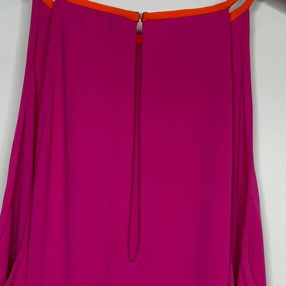 Diane Von Furstenberg Pink and Orange Kera Sleeveless Crepe Dress Size 6 - Picture 15 of 16